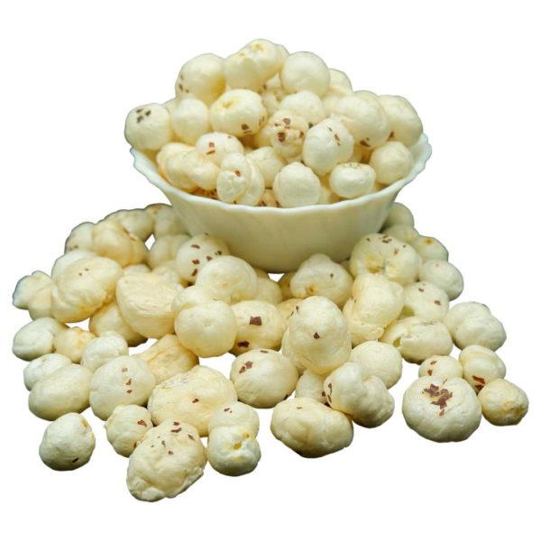 Foxnut / Makhana — white lotus seeds in a bowl
